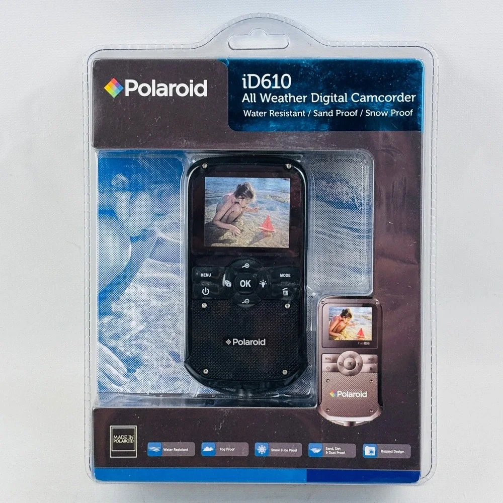 Polaroid iD610 All Weather Digital Camcorder Black iD610-BLK Water Resistant New